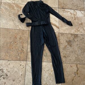 Catwoman Textured Jumpsuit with Belt Halloween costume